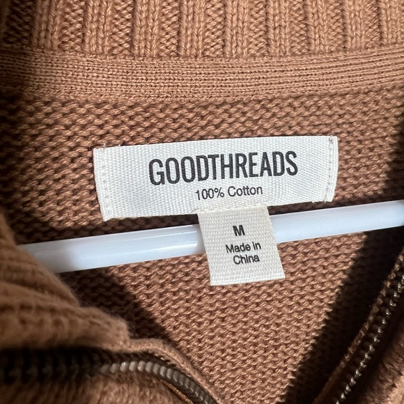Goodthreads Men's Soft Cotton Quarter Zip Sweater Size Medium Pullover - Picture 9 of 11
